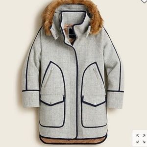 J Crew petite Summit Parka in Italian stadium-cloth wool